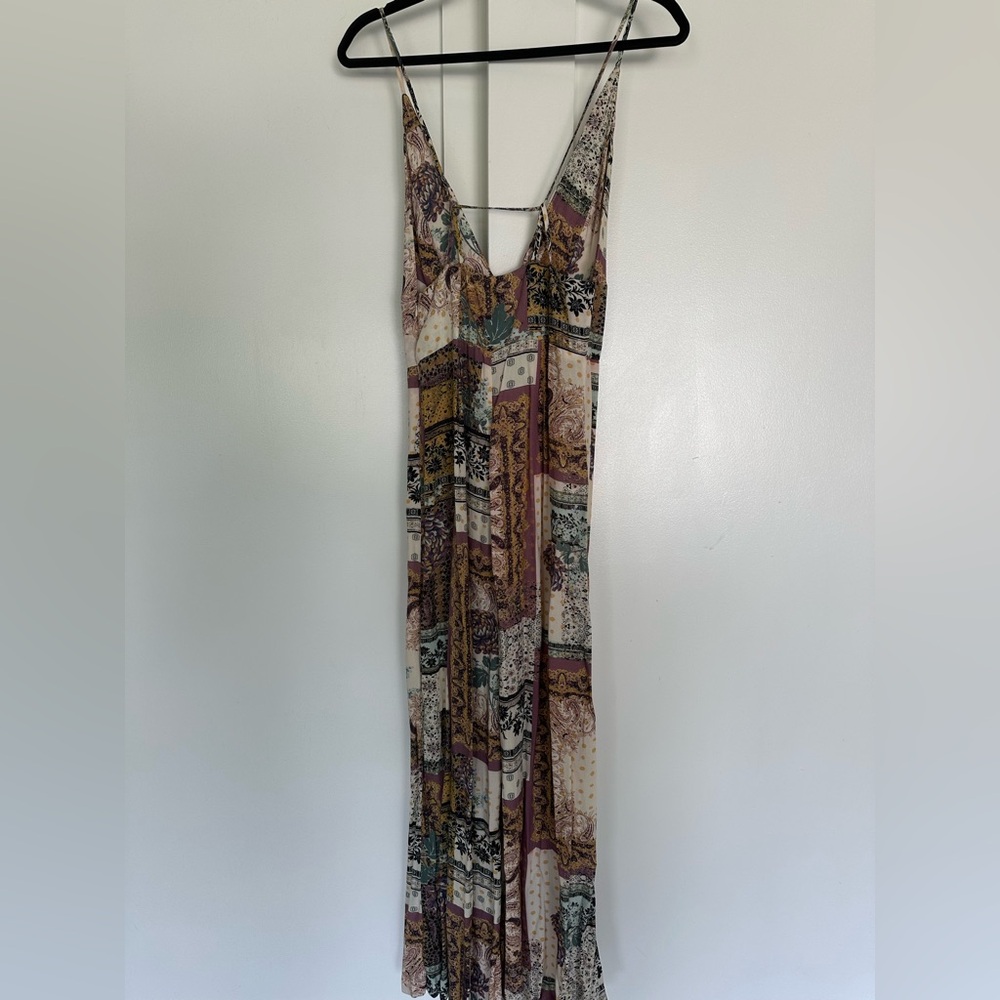 Free People Margarita Patchwork Jumpsuit 4 Boho Hippie Festival Paisley Wide Leg - Picture 9 of 16